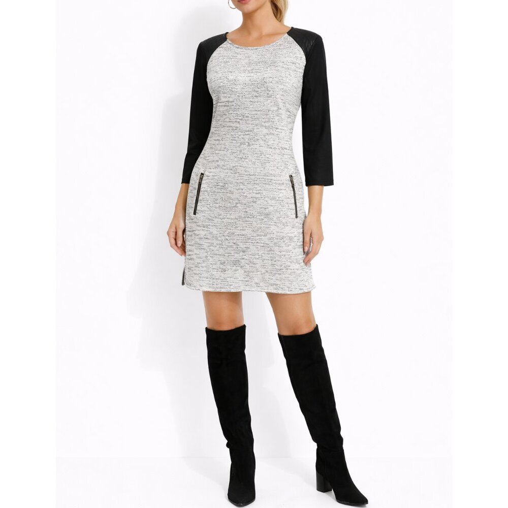 Sanctuary Sweater Dress Faux Leather Sleeves | Women’s Small